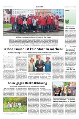 Zeitungsausschnitt: Westfalen Blatt Bünde