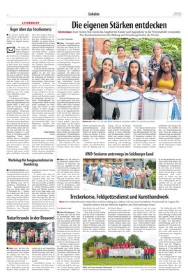 Zeitungsausschnitt: Strohtreckeraufbau