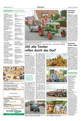Zeitungsausschnitt: Bericht über den 7. Feldtag
