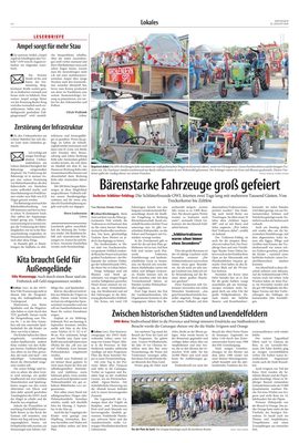 Zeitungsausschnitt: Bericht über den 6. Feldtag