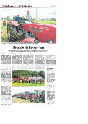 Zeitungsausschnitt: Eldorado für Treckerfans