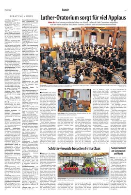 Zeitungsausschnitt: Besuch der Firma Claas