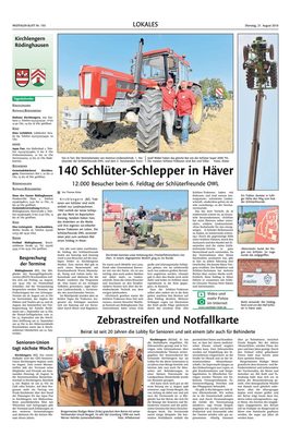 Zeitungsausschnitt: Bericht über den 6. Feldtag